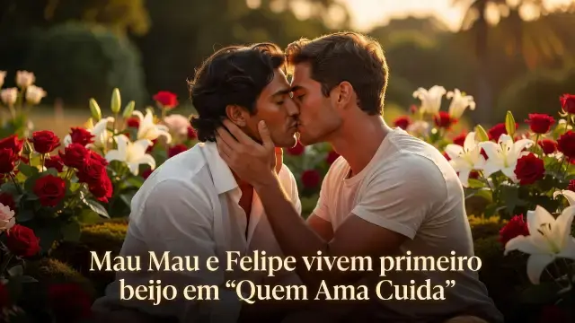 Mau Mau e Felipe vivem primeiro beijo em "Quem Ama Cuida"